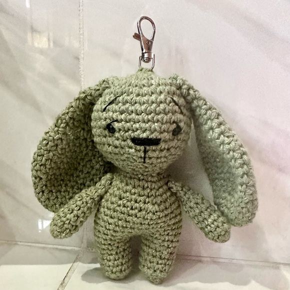 Easter stuffer Bunny Keychain Stuffed animal Handmade New - Picture 4 of 5